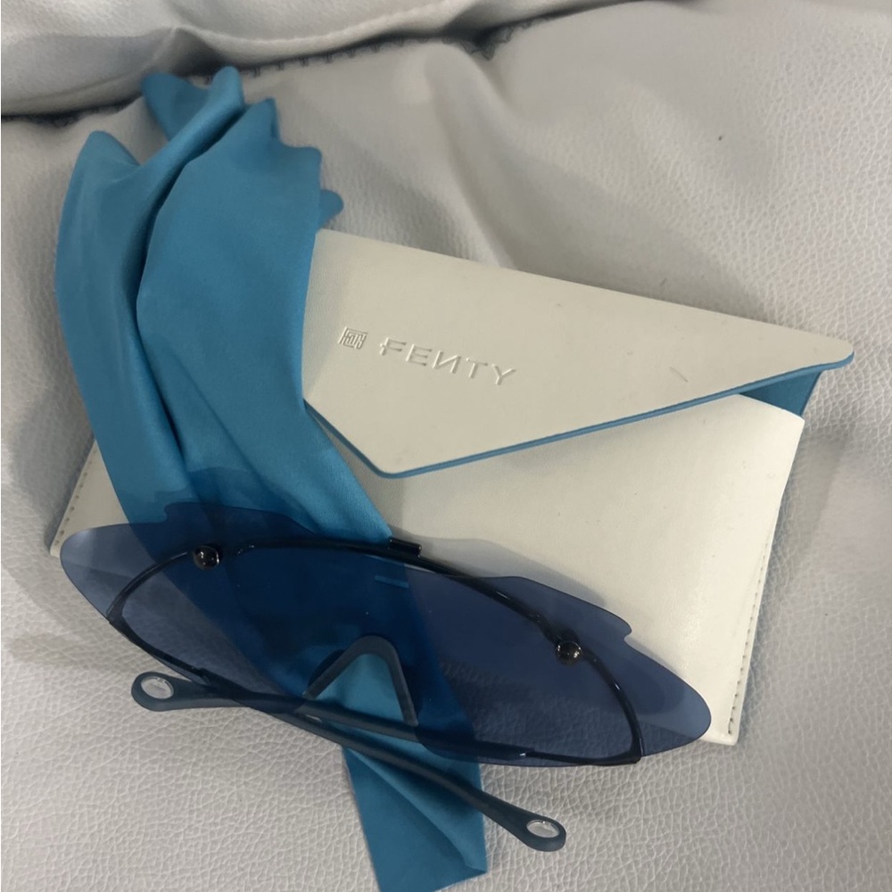 Fenty Blue Sunglasses with White Case